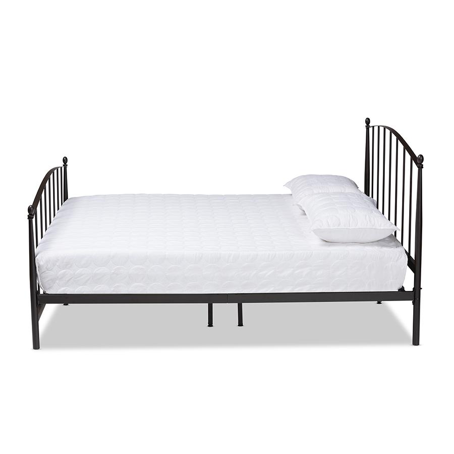 Lana Modern and Contemporary Black Bronze Finished Metal Full Size Platform Bed. Picture 2