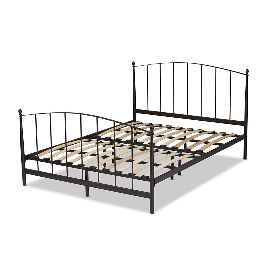 Lana Modern and Contemporary Black Bronze Finished Metal Full Size Platform Bed. Picture 3