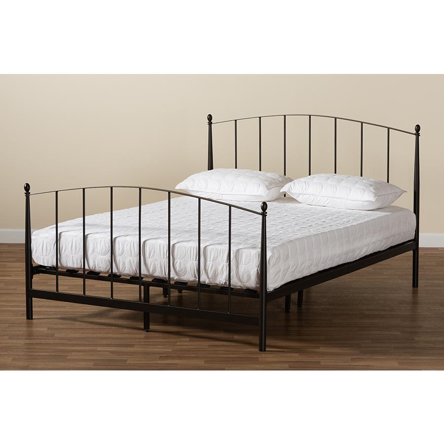Lana Modern and Contemporary Black Bronze Finished Metal Full Size Platform Bed. Picture 6