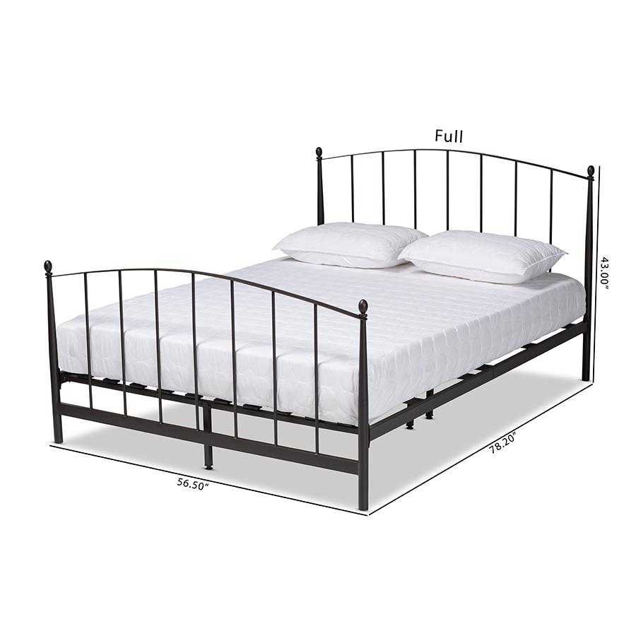 Lana Modern and Contemporary Black Bronze Finished Metal Full Size Platform Bed. Picture 7