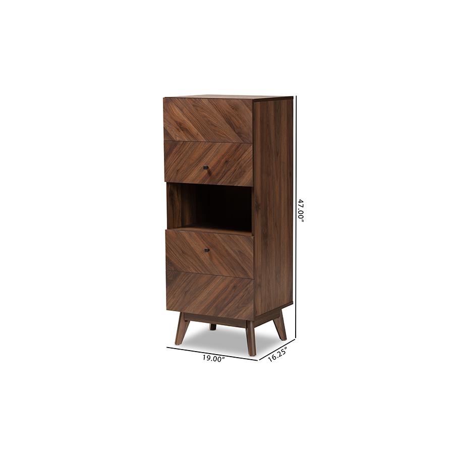Hartman Mid-Century Modern Walnut Brown Finished Wood Storage Cabinet. Picture 10