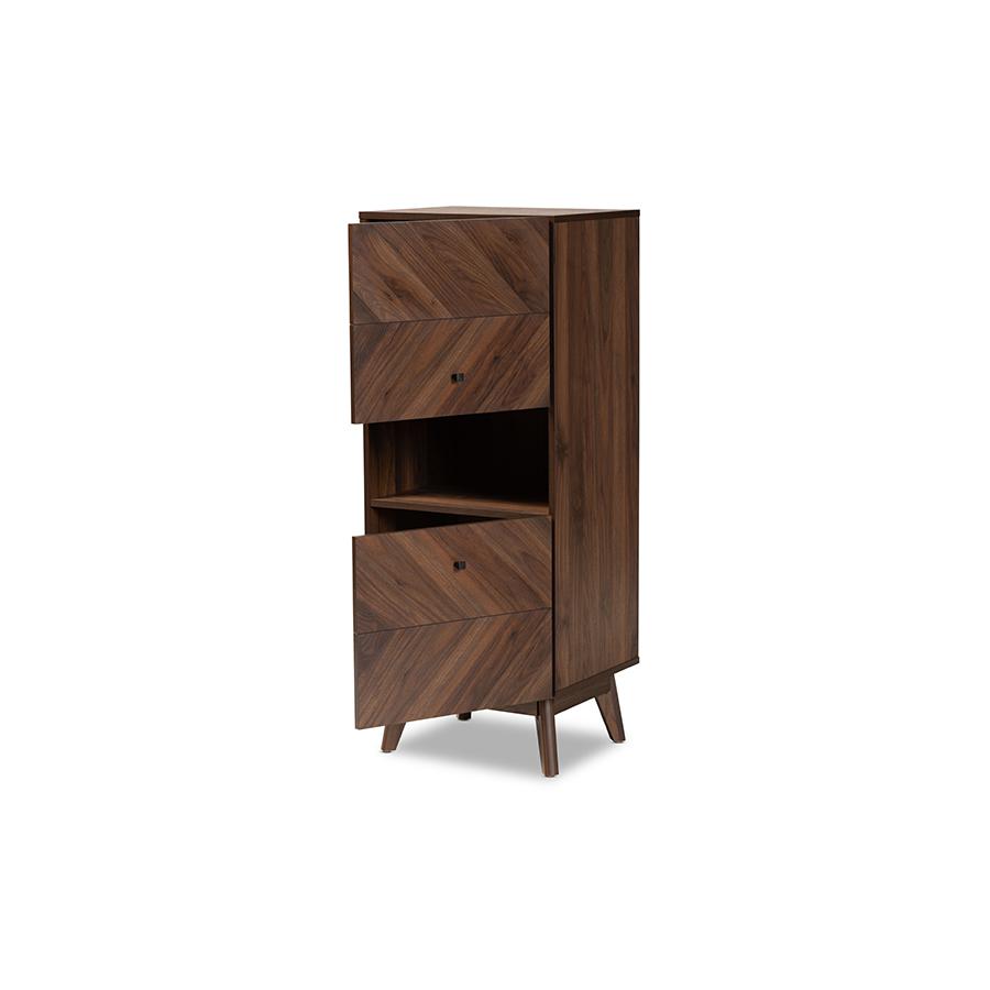 Hartman Mid-Century Modern Walnut Brown Finished Wood Storage Cabinet. Picture 2