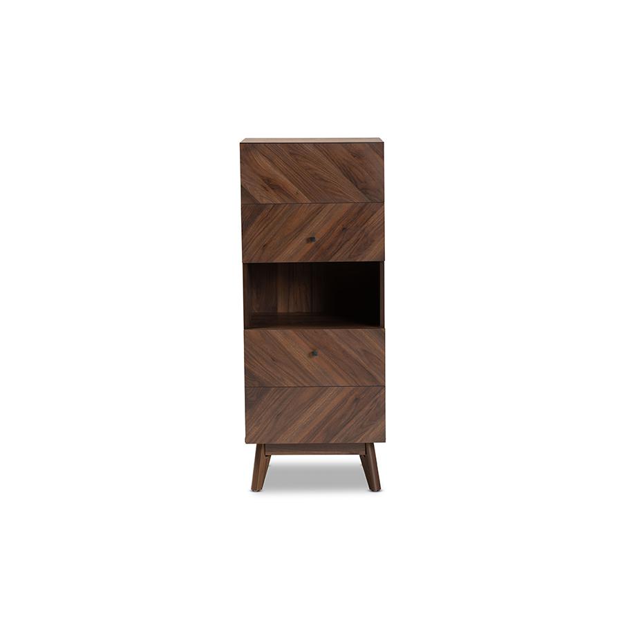 Hartman Mid-Century Modern Walnut Brown Finished Wood Storage Cabinet. Picture 3