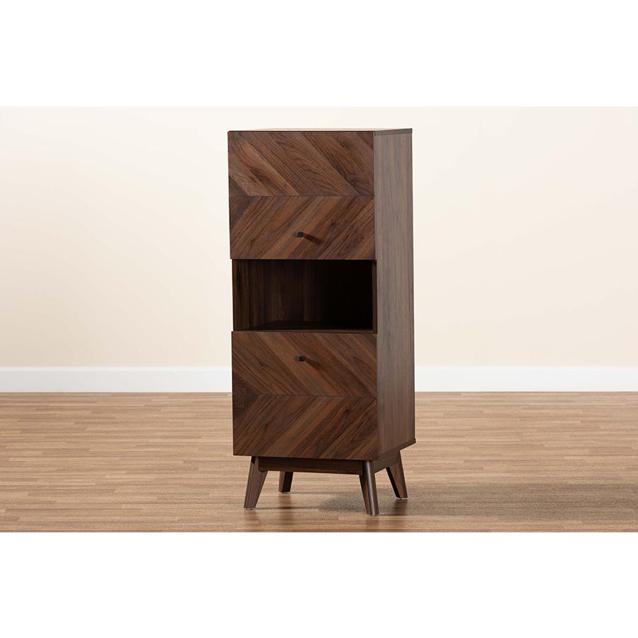 Hartman Mid-Century Modern Walnut Brown Finished Wood Storage Cabinet. Picture 9