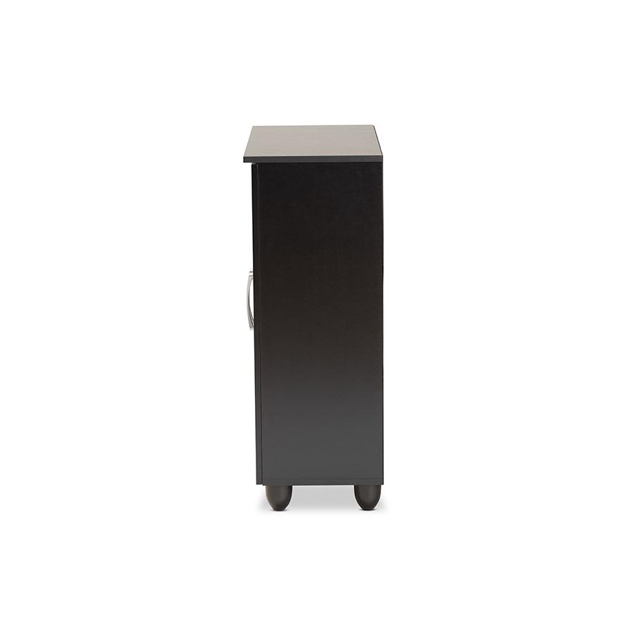 Renley Modern and Contemporary Black Finished Wood 2-Door Shoe Storage Cabinet. Picture 4