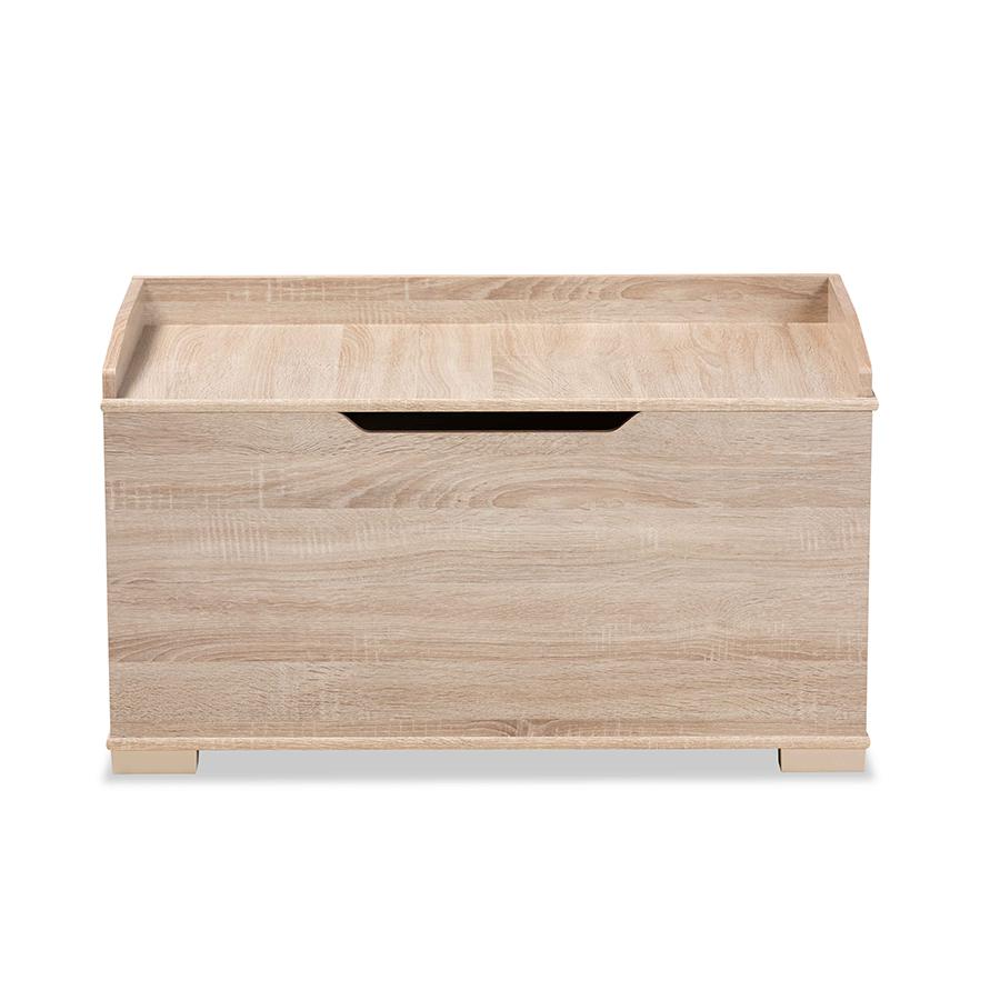 Mariam Modern and Contemporary Oak Finished Wood Cat Litter Box Cover House. Picture 3