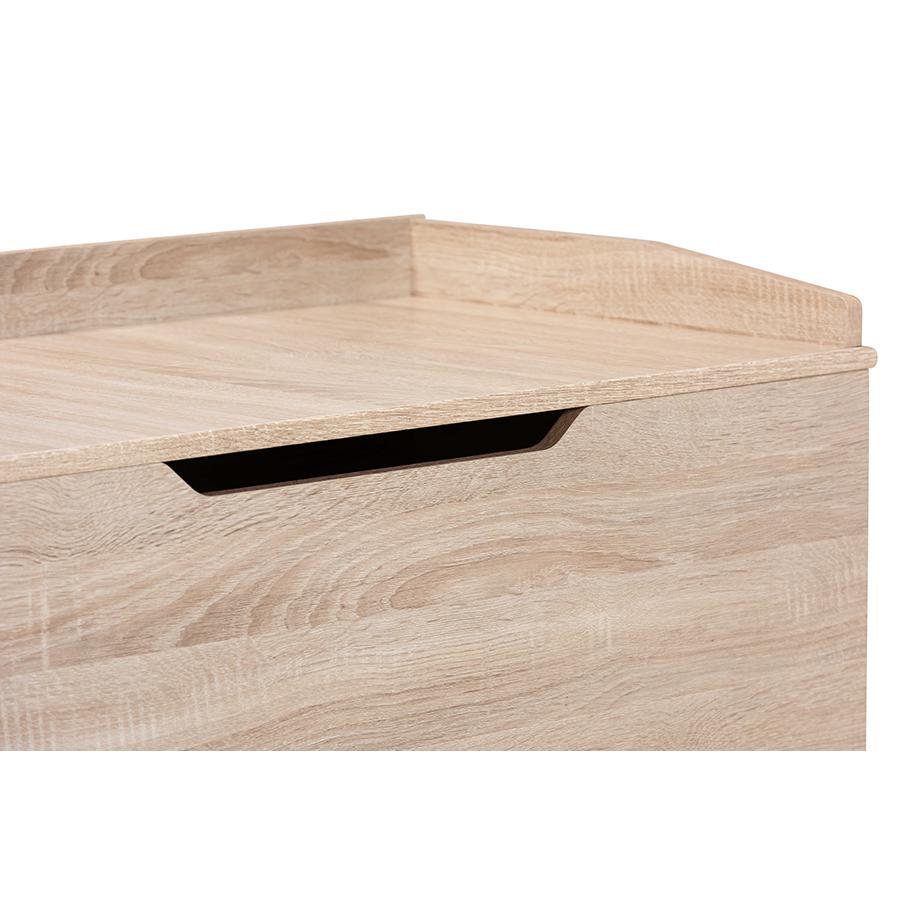 Mariam Modern and Contemporary Oak Finished Wood Cat Litter Box Cover House. Picture 7