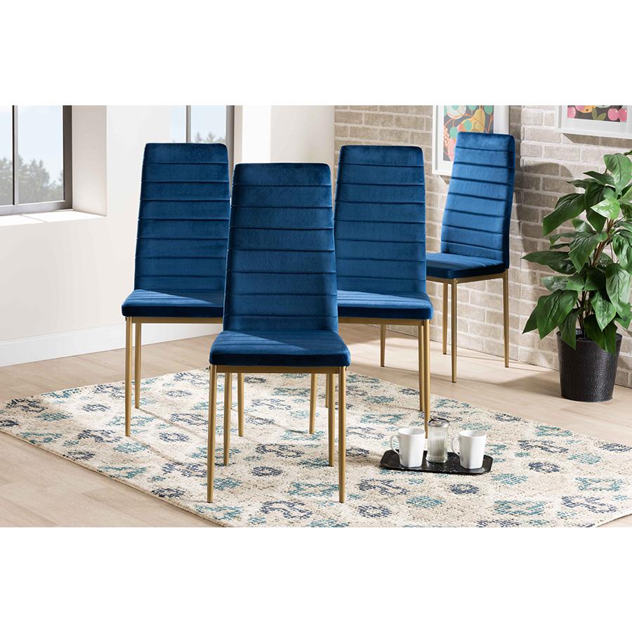 Gold Finished Metal 4-Piece Dining Chair Set. Picture 6