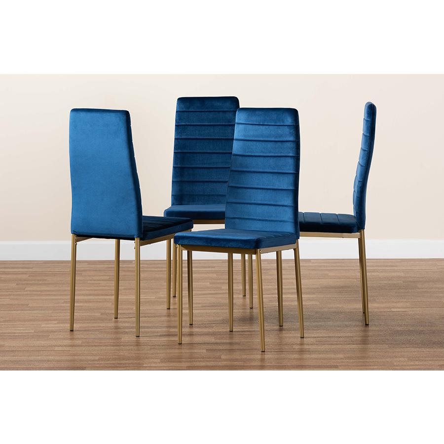 Gold Finished Metal 4-Piece Dining Chair Set. Picture 7