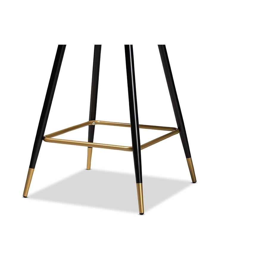 Gold Finished Metal 2-Piece Bar Stool Set. Picture 5