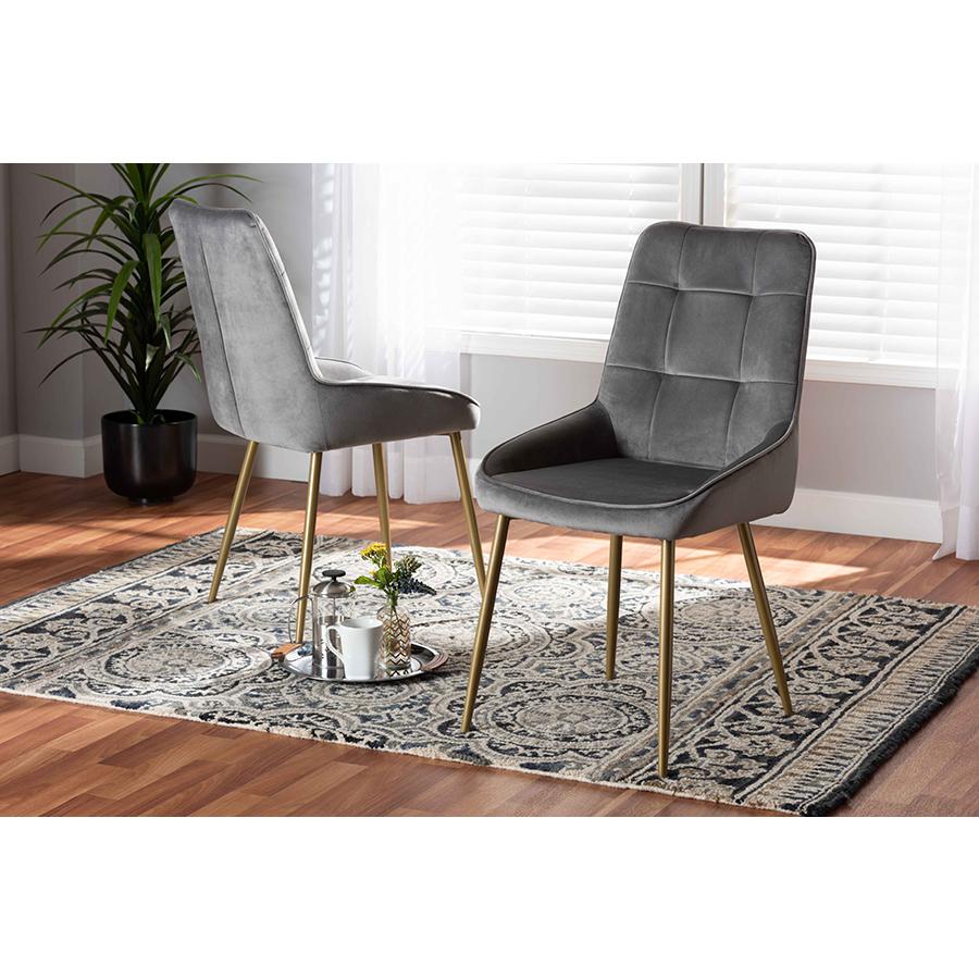 Gold Finished Metal 2-Piece Dining Chair Set. Picture 6