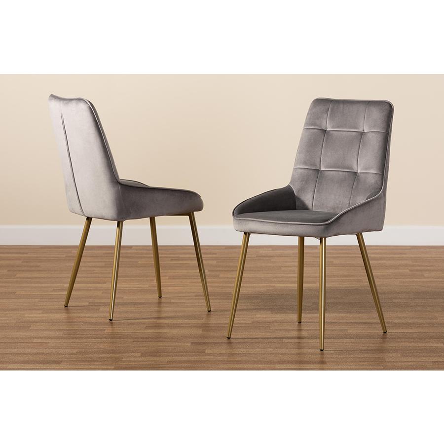 Gold Finished Metal 2-Piece Dining Chair Set. Picture 7
