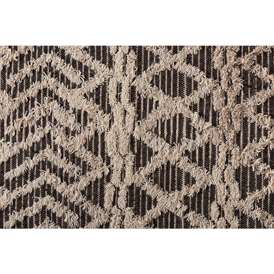 Heino Modern and Contemporary Ivory and Charcoal Handwoven Wool Area Rug. Picture 2