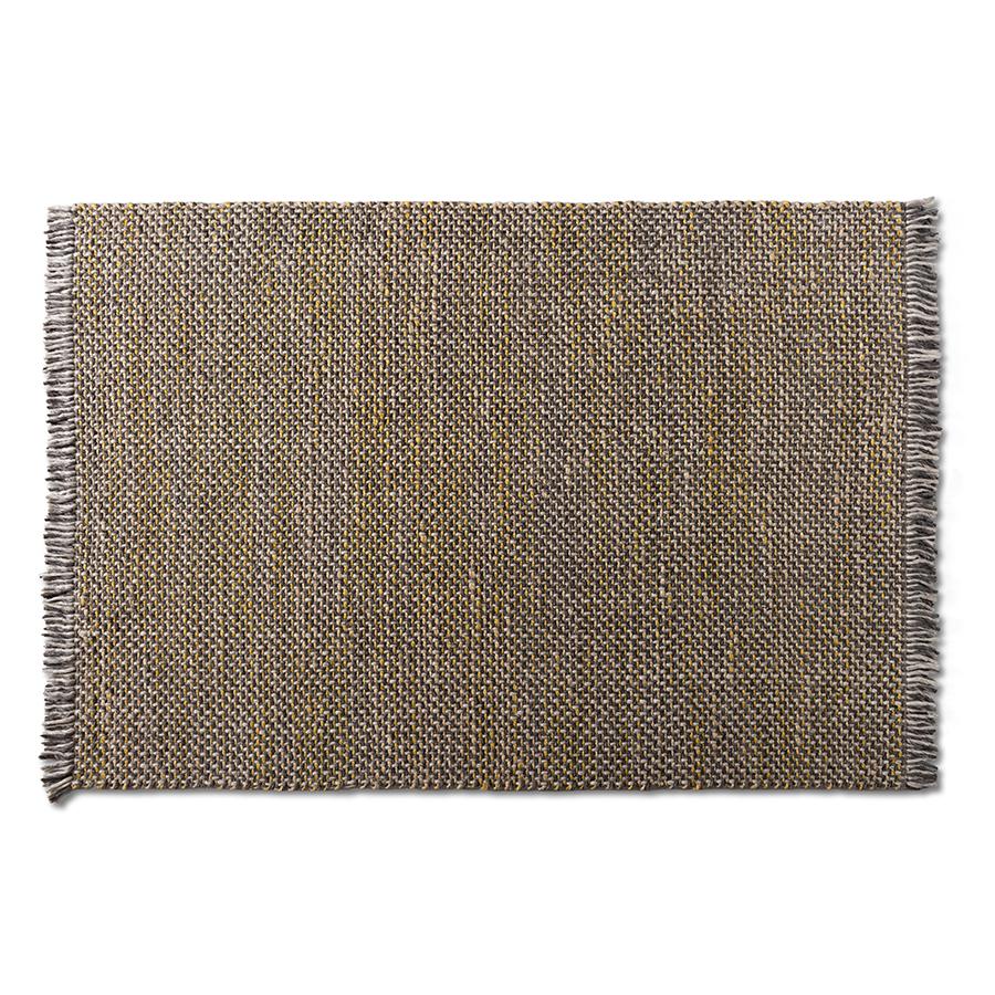 Nurten Modern and Contemporary Yellow and Grey Handwoven Hemp Blend Area Rug. Picture 1