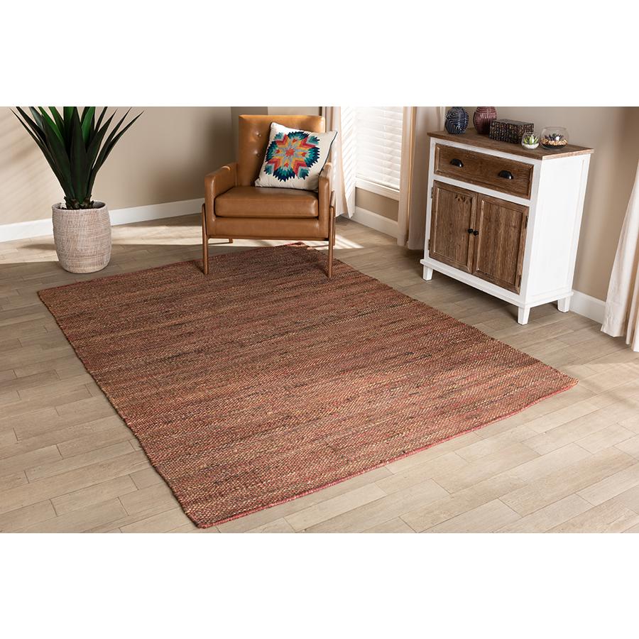 Baxton Studio Flamings Modern and Contemporary Rust Handwoven Hemp Area Rug. Picture 3
