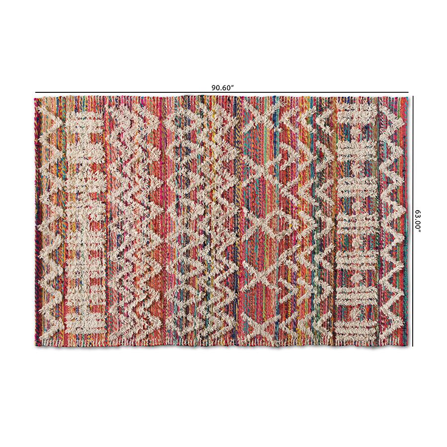 Graydon Modern and Contemporary Multi-Colored Handwoven Fabric Blend Area Rug. Picture 4