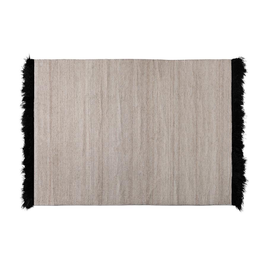 Dalston Modern and Contemporary Beige and Black Handwoven Wool Blend Area Rug. Picture 1