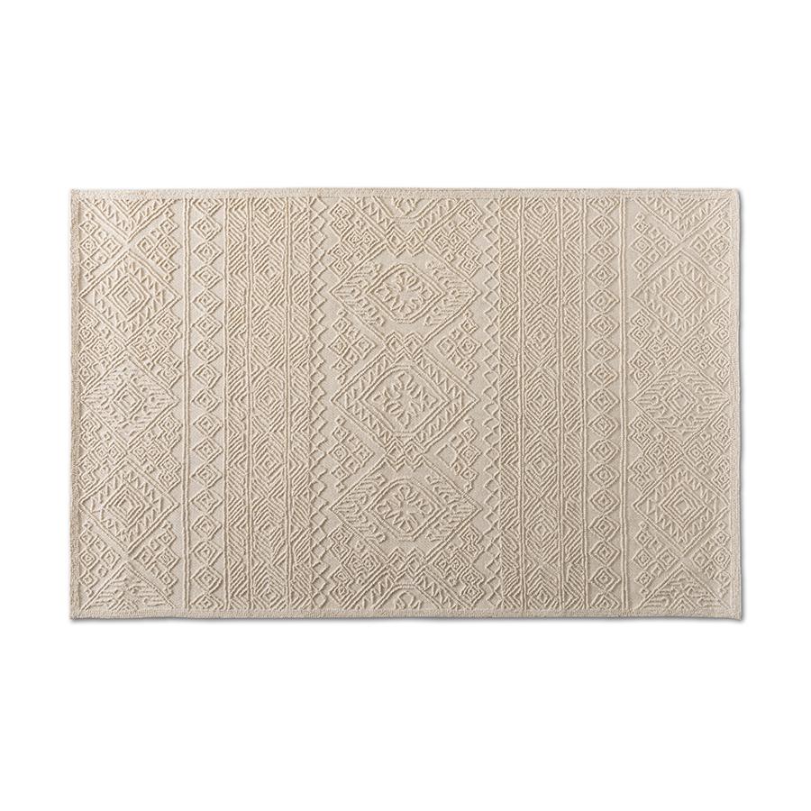 Baxton Studio Linwood Modern and Contemporary Ivory Hand-Tufted Wool Area Rug. Picture 1
