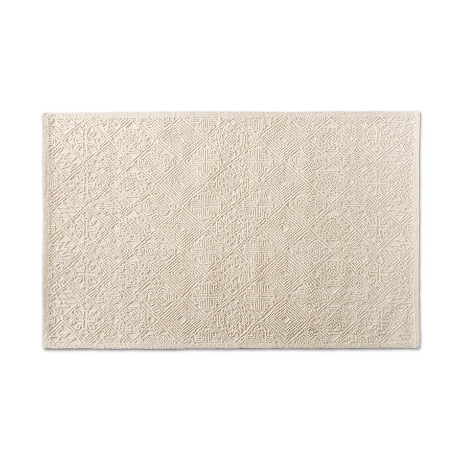 Baxton Studio Meltem Modern and Contemporary Ivory Handwoven Wool Area Rug. Picture 1