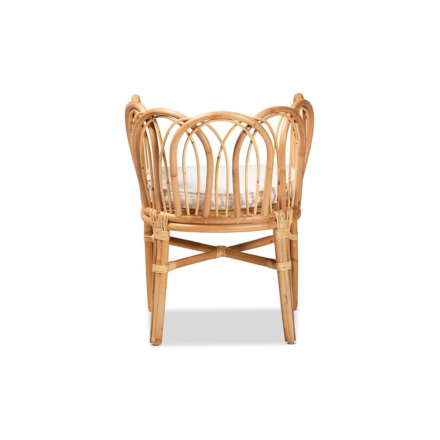 bali & pari Melody Modern and Contemporary Natural Finished Rattan Dining Chair. Picture 4