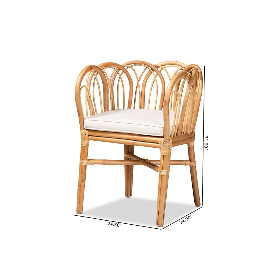 bali & pari Melody Modern and Contemporary Natural Finished Rattan Dining Chair. Picture 8