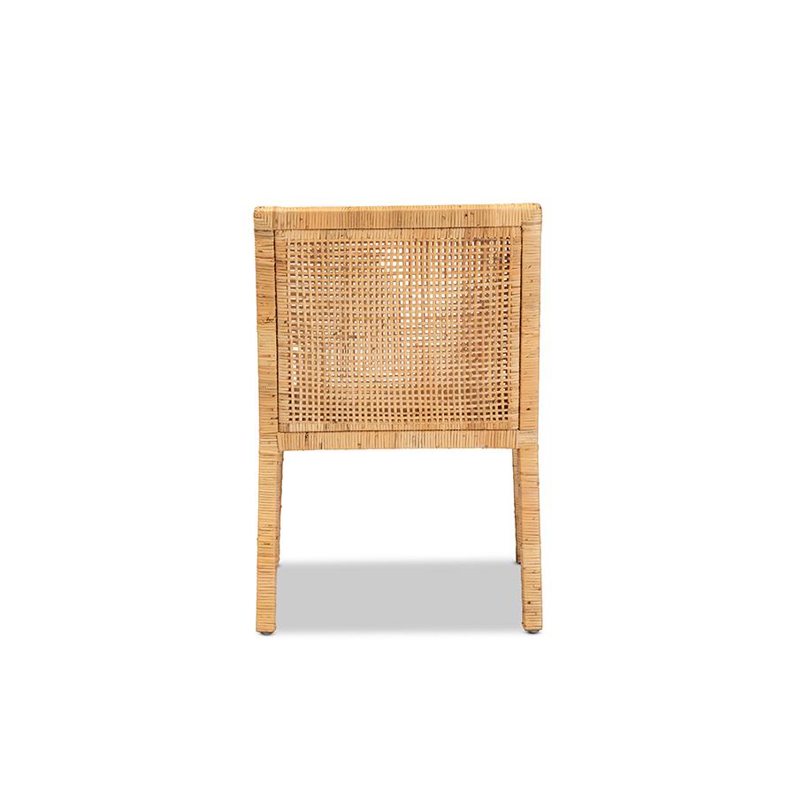Natural Finished Wood and Rattan Dining Chair. Picture 4
