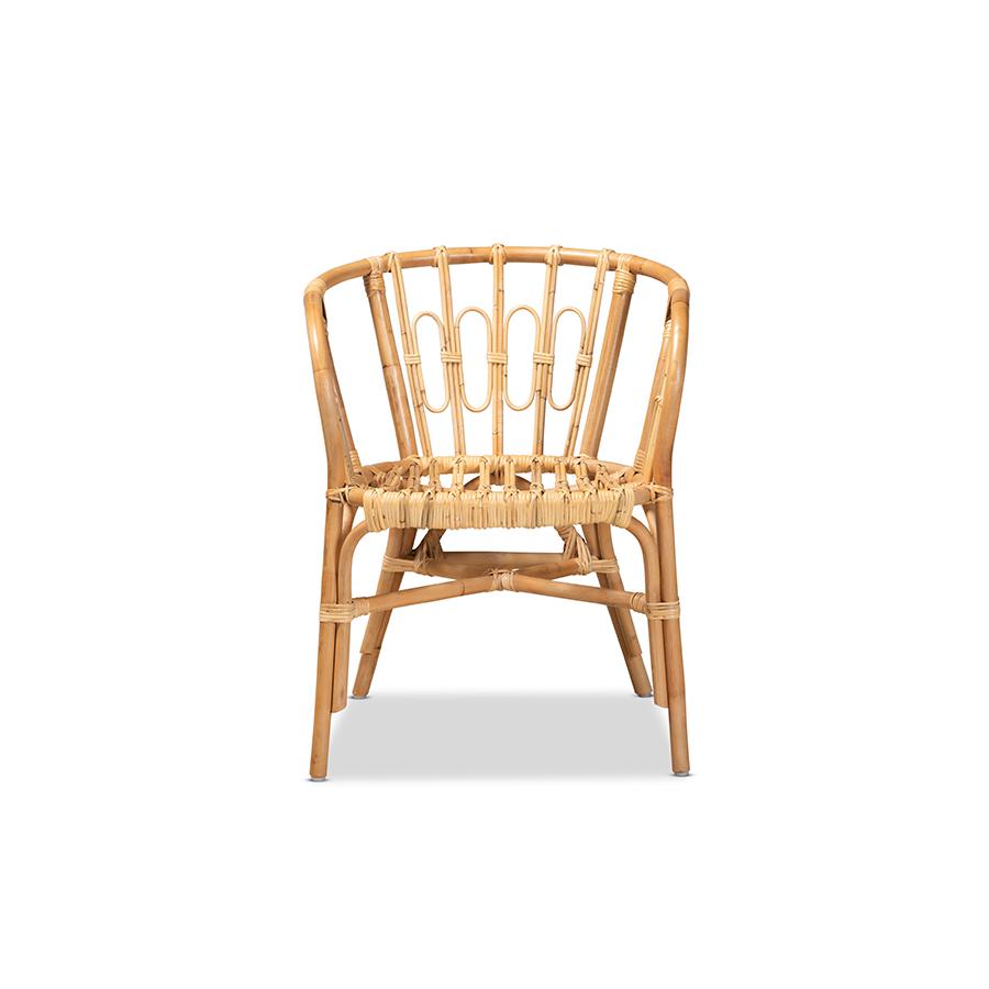 bali & pari Luxio Modern and Contemporary Natural Finished Rattan Dining Chair. Picture 2