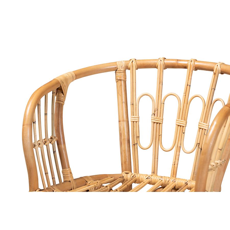 bali & pari Luxio Modern and Contemporary Natural Finished Rattan Dining Chair. Picture 5