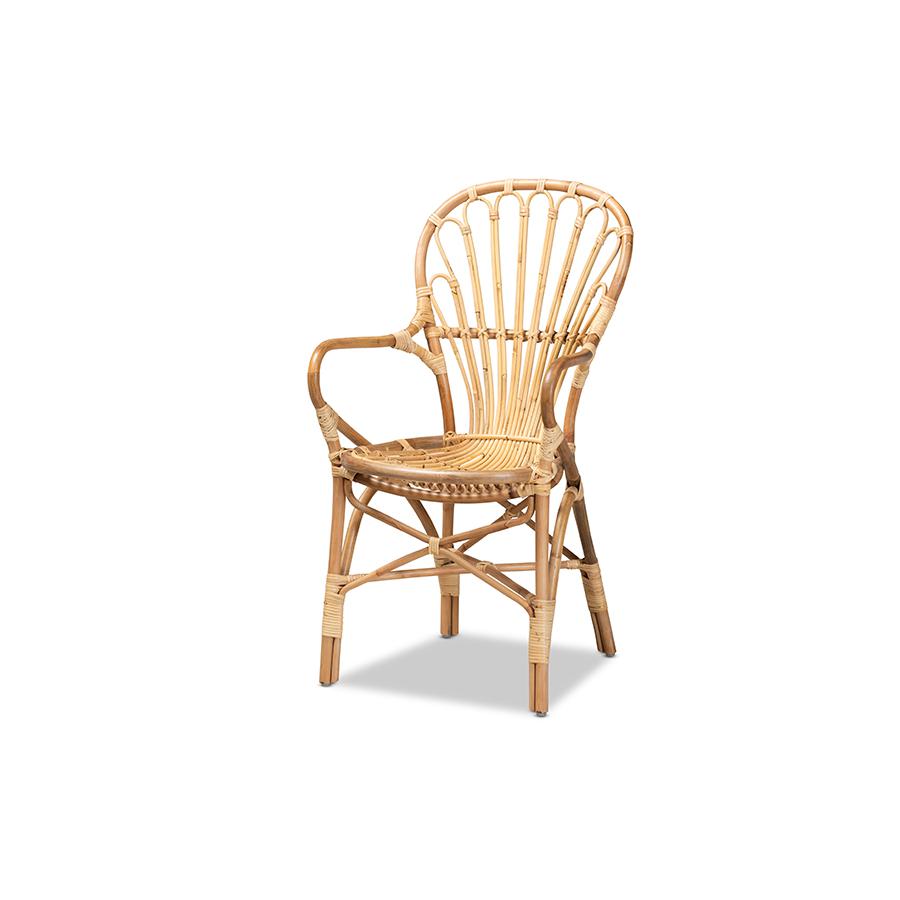 Natural Finished Rattan Dining Chair. Picture 1