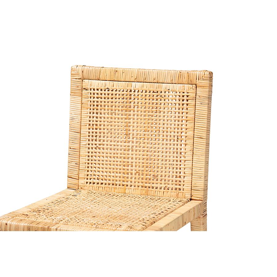 Baxton Studio Sofia Modern and Contemporary Natural Finished Wood and Rattan Counter Stool. Picture 5