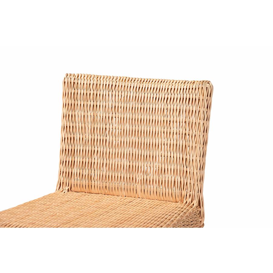 bali & pari Athena Modern and Contemporary Natural Finished Rattan Counter Stool. Picture 5