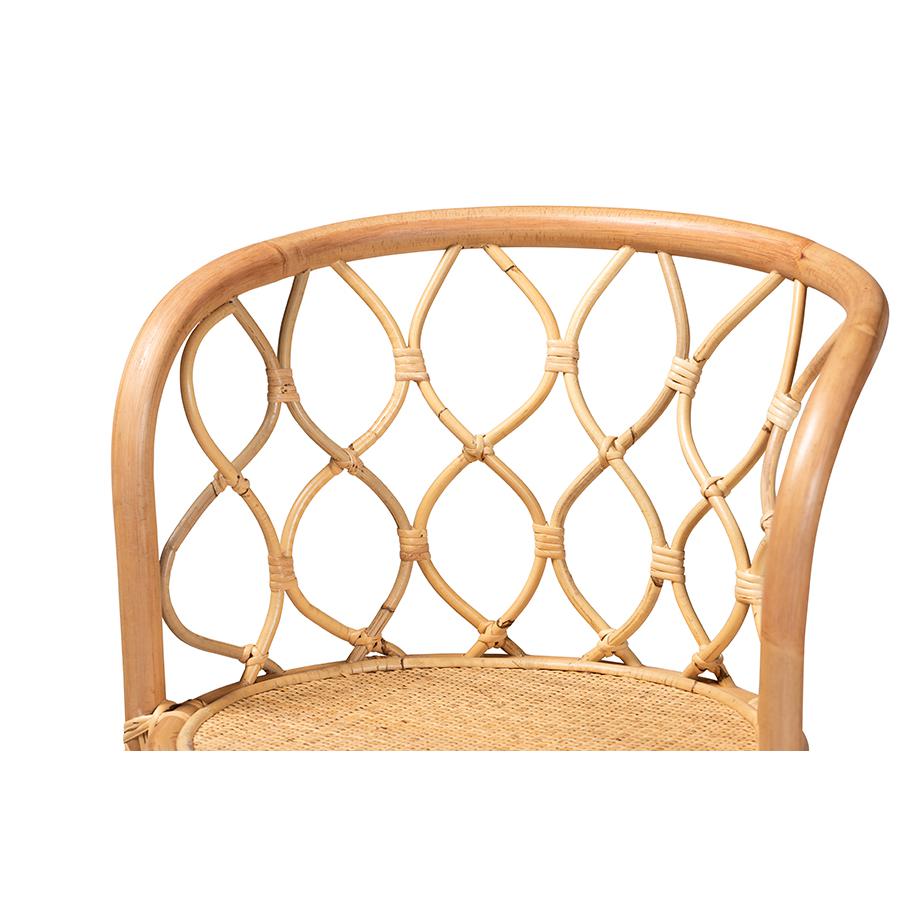 bali & pari Diana Modern and Contemporary Natural Finished Rattan Counter Stool. Picture 5