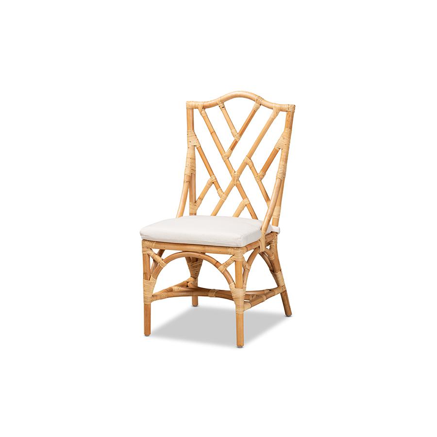 bali & pari Sonia Modern and Contemporary Natural Finished Rattan Dining Chair. Picture 1