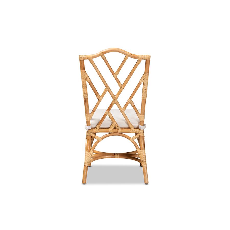 bali & pari Sonia Modern and Contemporary Natural Finished Rattan Dining Chair. Picture 4