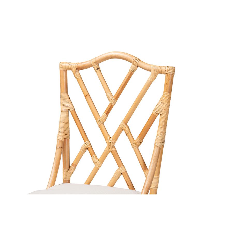 bali & pari Sonia Modern and Contemporary Natural Finished Rattan Dining Chair. Picture 5