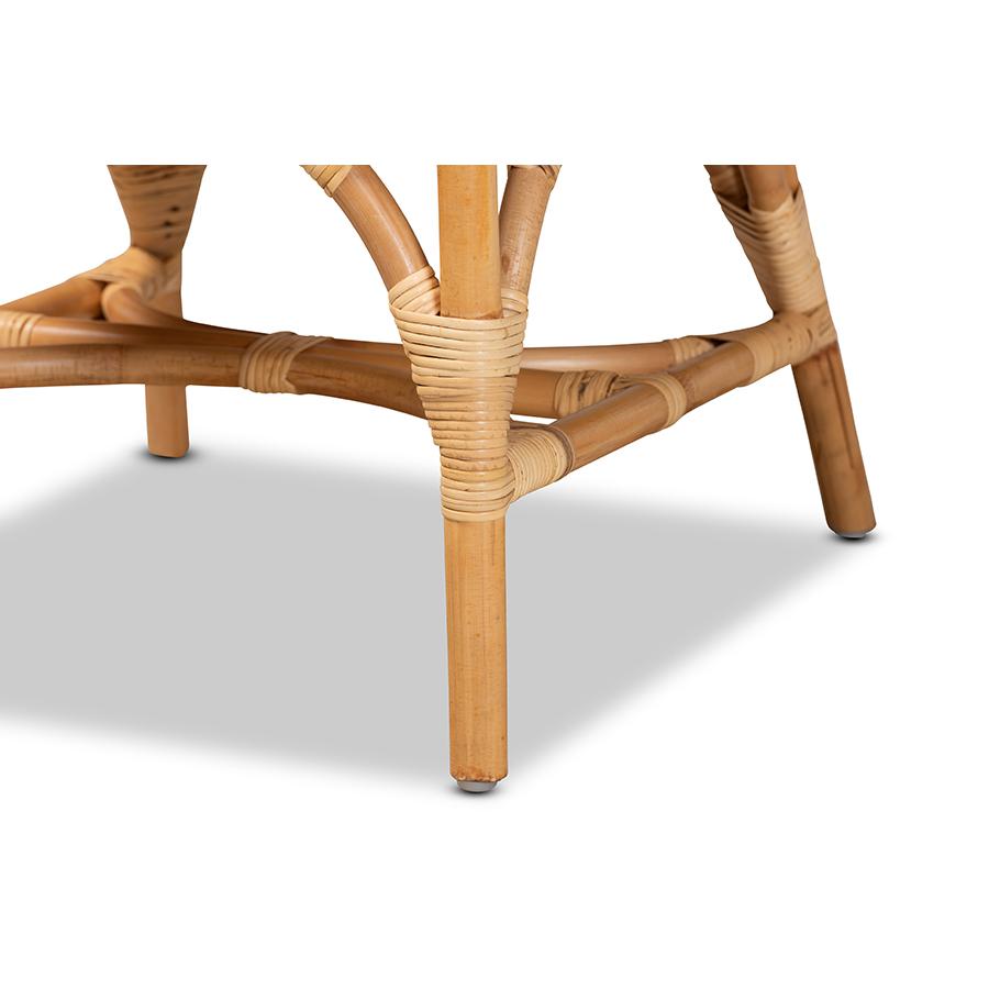bali & pari Sonia Modern and Contemporary Natural Finished Rattan Dining Chair. Picture 6
