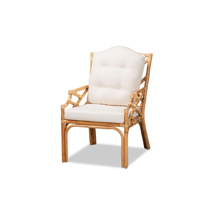 bali & pari Sonia Modern and Contemporary Natural Finished Rattan Armchair. Picture 1
