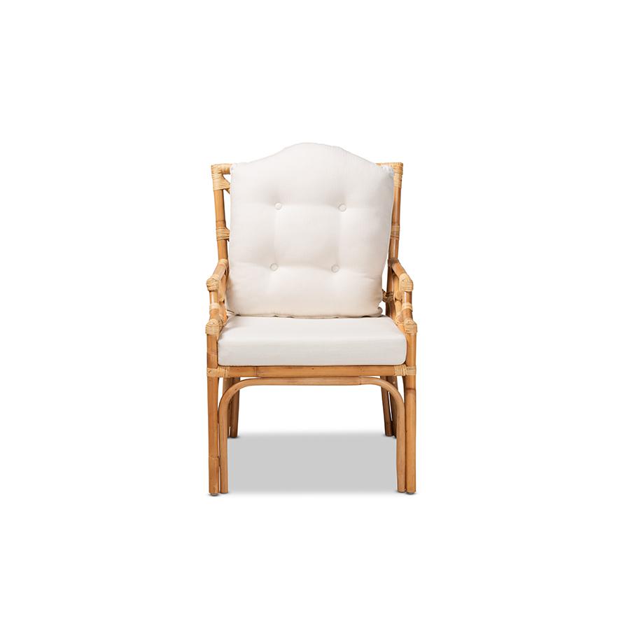 bali & pari Sonia Modern and Contemporary Natural Finished Rattan Armchair. Picture 2