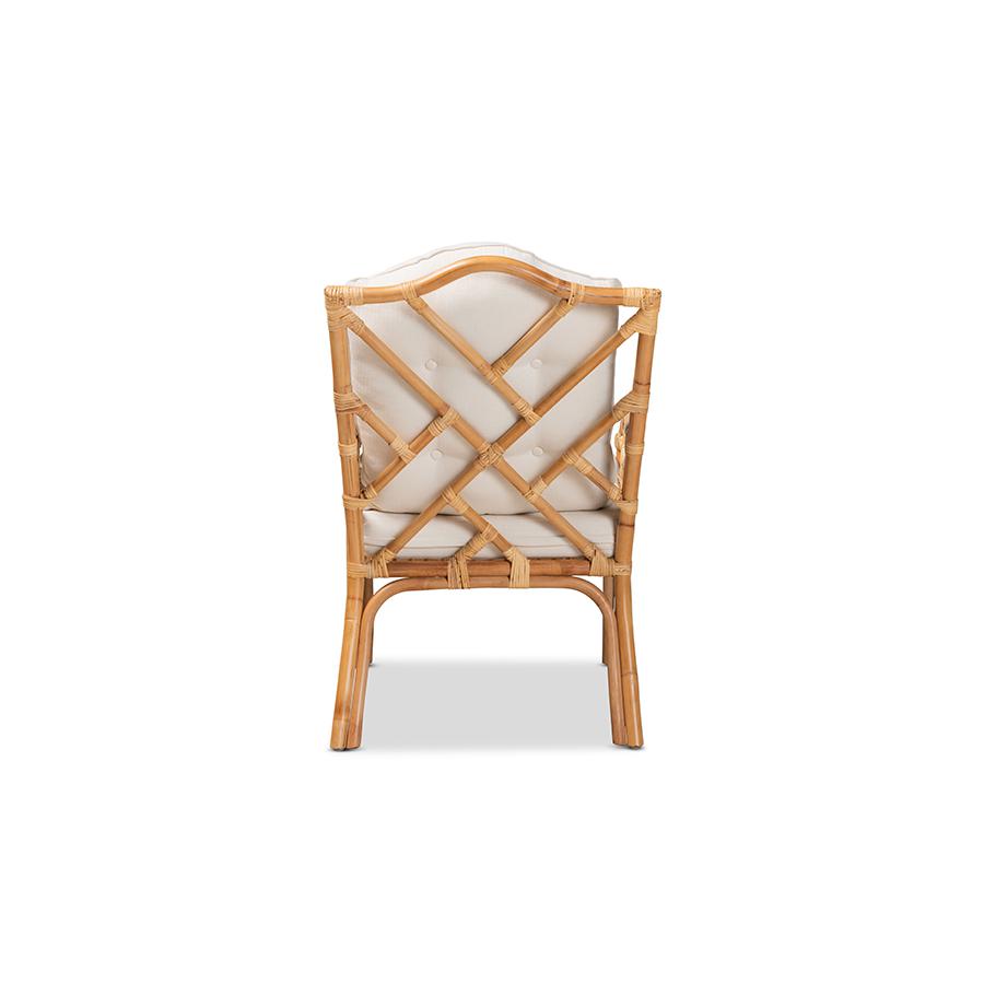 bali & pari Sonia Modern and Contemporary Natural Finished Rattan Armchair. Picture 4