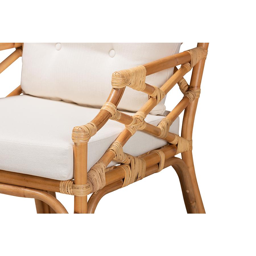 bali & pari Sonia Modern and Contemporary Natural Finished Rattan Armchair. Picture 6