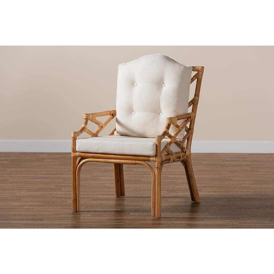 bali & pari Sonia Modern and Contemporary Natural Finished Rattan Armchair. Picture 9