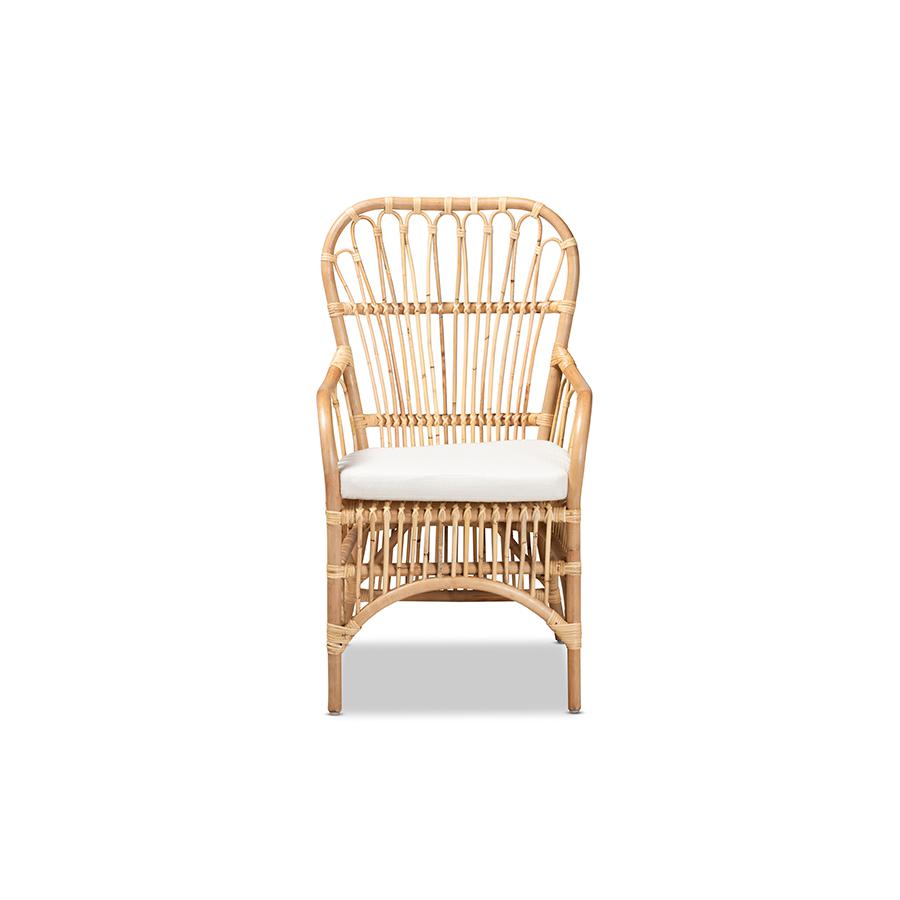 bali & pari Aya Modern and Contemporary Natural Finished Rattan Armchair. Picture 2