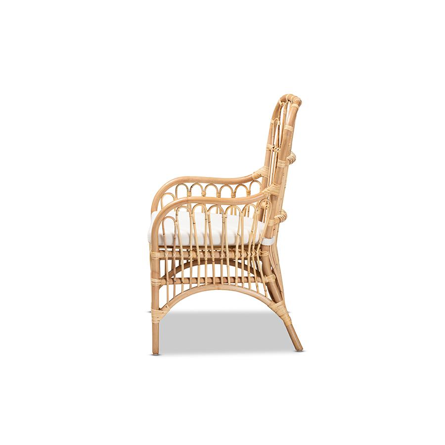 bali & pari Aya Modern and Contemporary Natural Finished Rattan Armchair. Picture 3