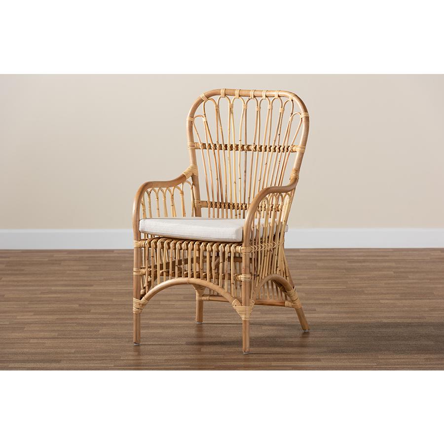 bali & pari Aya Modern and Contemporary Natural Finished Rattan Armchair. Picture 7