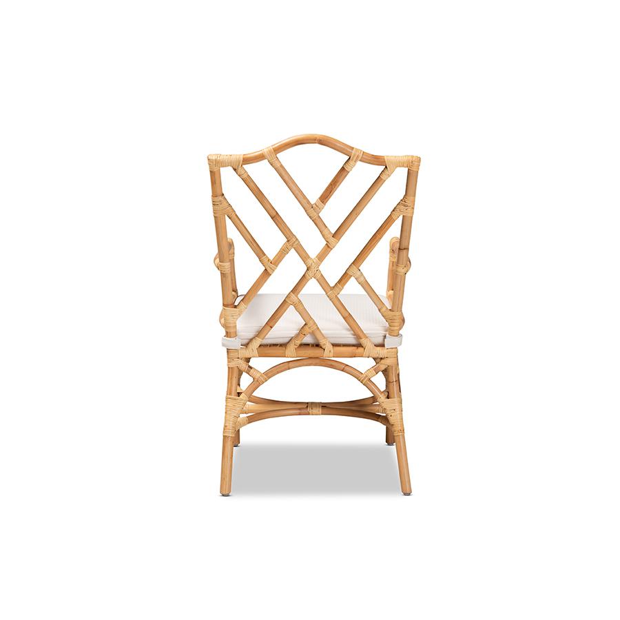 bali & pari Delta Modern and Contemporary Natural Finished Rattan Dining Chair. Picture 4