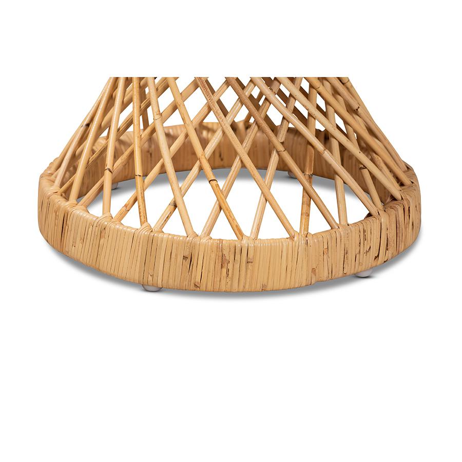 bali & pari Seville Modern and Contemporary Natural Finished Rattan End Table. Picture 2