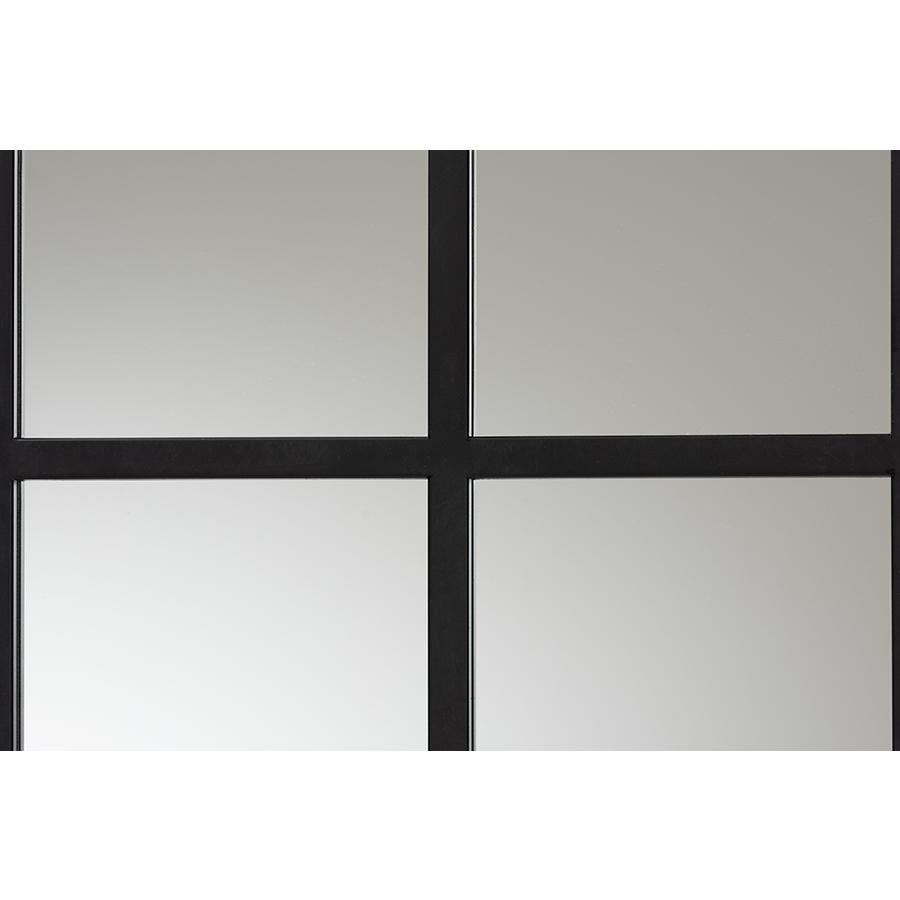 Barrington Modern and Contemporary Black Finished Metal Accent Wall Mirror. Picture 2