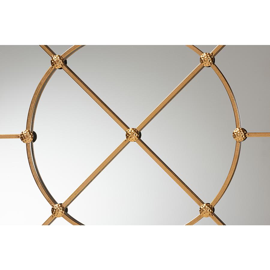Ohara Modern and Contemporary Gold Finished Metal Accent Wall Mirror. Picture 2