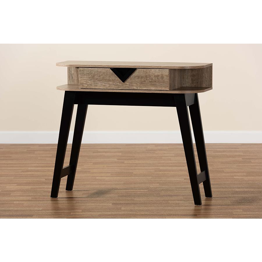 Wales Modern and Contemporary Light Brown Finished Wood 1-Drawer Console Table. Picture 9