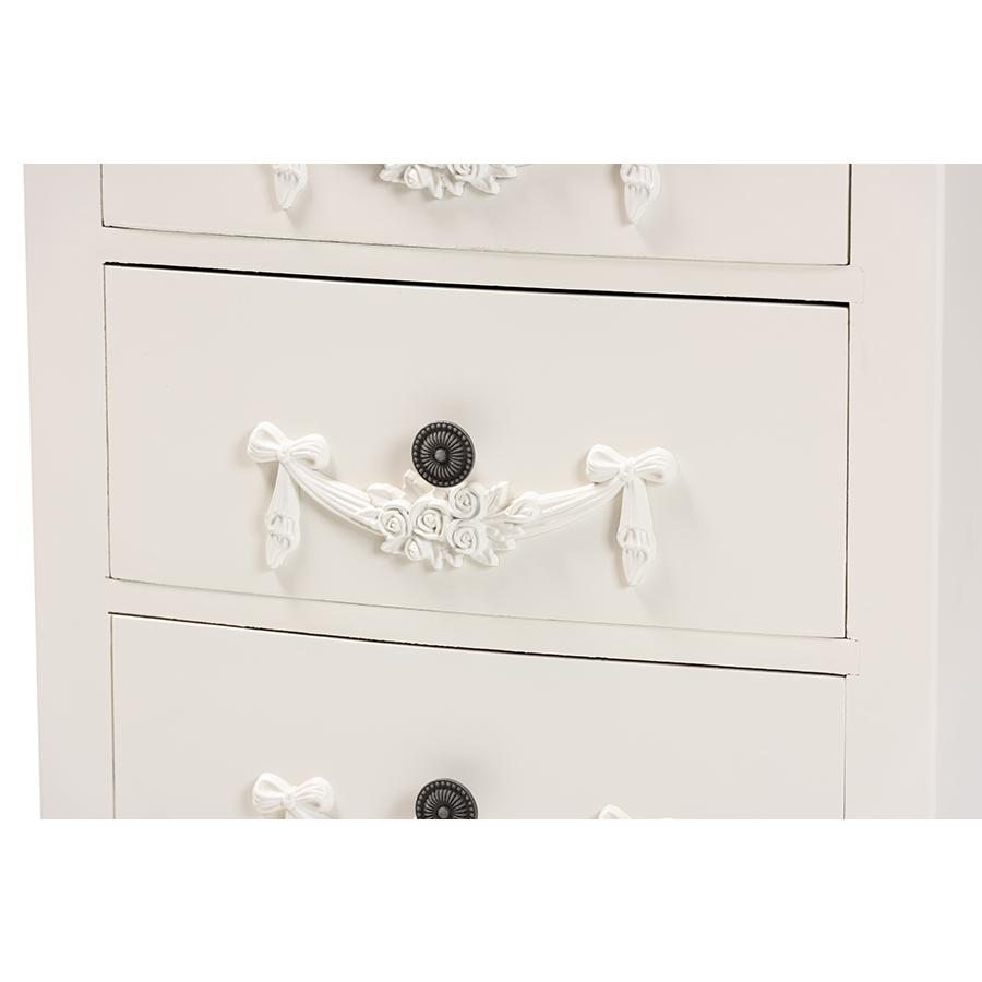 Baxton Studio Callen Classic and Traditional White Finished Wood 3-Drawer Nightstand. Picture 5
